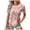 Pink, variant on Womens Lace Crochet Tops Fashion Summer Crewneck T-Shirts Short Sleeve Tee Casual Stylish Hollow Out Floral Elegant Blouses