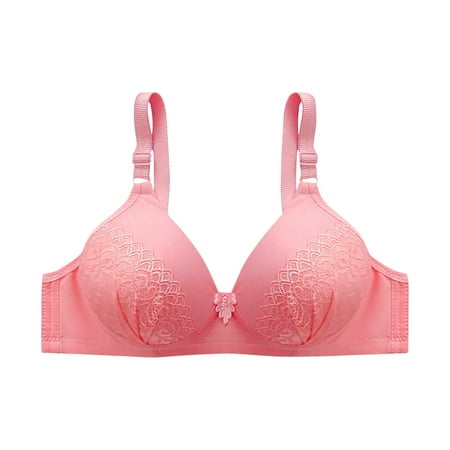 SMihono Women s Full Coverage Floral Bra Non Padded Lace Minimizer Bras Breathable Comfortable Daily Bralette Underwear Watermelon Red 40