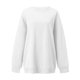 thumbnail image 3 of Gibobby Sudaderas para Mujer Sudaderas Camisa de Cuello Redondo Sólido de Manga Larga para Mujer atlético(Blanco,M), 3 of 4