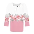 thumbnail image 5 of Fiudx Liquidación de Ahorros de Verano Blusa de Manga 3/4 a La Moda para Mujer, Camiseta Estampada, Top Informal, 5 of 5