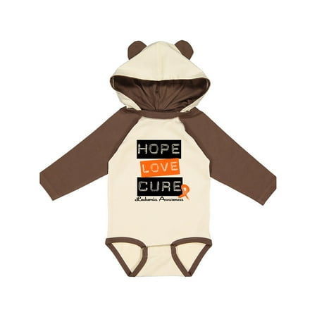 

Inktastic Leukemia Hope Love Cure Gift Baby Boy or Baby Girl Long Sleeve Bodysuit