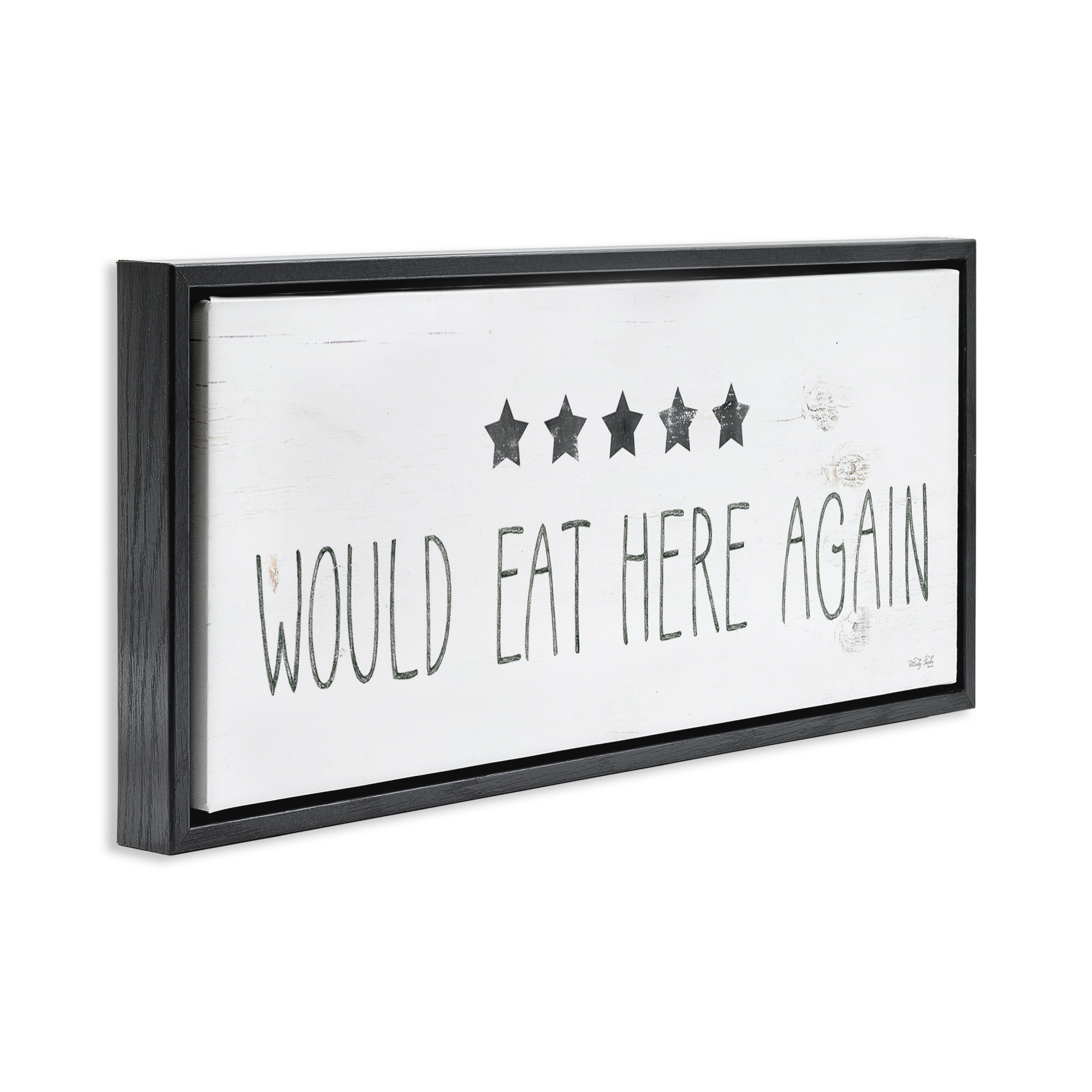 Stupell Industries Five Stars Kitchen Food & Beverage Painting Black Floater Framed Art Print Wall Art, 31 x 14