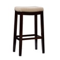 thumbnail image 4 of Linon Cessford 32" Backless Indoor Bar Stool, Dark Walnut and Beige Linen Fabric, Includes 1 Stool, 4 of 10