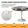 thumbnail image 6 of Abstract White Bear Elastic Fitted Round Table Cover Black Wood Grain Waterproof Outdoor Tablecloth for Holiday Party, Picnic, Patio & Dining Fits Tables Up to 45"-54", 6 of 8