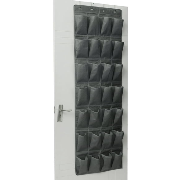 Over The Door Shoe Organizer with 4 Hooks Hanging Door Shoe Rack with Pockets Heavy Duty Hanging Shoe Organizer for Bedroom(48 pockets)