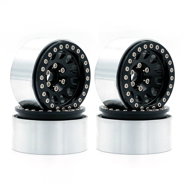 Ruedas, Llanta de rueda de aleación de aluminio, cubo de llantas de rueda Beadlock, reemplazo de 4 U Tomshoo negro