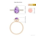 thumbnail image 5 of ANGARA Natural Prong-Set Pear-Shaped 1.2 ct Amethyst Ring with Beaded Halo in 14K Rose Gold for Women (Size-9x6mm) | February Birthstone, Anniversary, Jewelry Gift for Women | Natural Amethyst Ring, 5 of 9