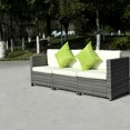thumbnail image 2 of Costway 3 PCS Patio en Osier Canapé Chaise Coussinée Oreiller Jardin Gris, 2 of 3