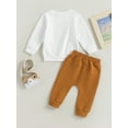 thumbnail image 4 of xiaxaixu Baby Boys Pants Set, Long Sleeve Crew Neck Letters Print Sweatshirt with Elastic Waist Sweatpants Infant Clothes, 4 of 8