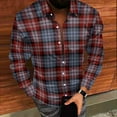thumbnail image 5 of Plaid Shirt for Men Long Sleeve Casual Button Down Shirt Men Lightweight Soft Blouses Cozy Fall Clothes for Men Lapel Dress Shirt for Men Regular Fit Shirt Business Casual Shirts for Men, 5 of 8
