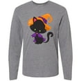 thumbnail image 3 of Inktastic Black Cat, Cat Wearing Witch Hat, Halloween Long Sleeve T-Shirt, 3 of 5