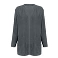 thumbnail image 2 of ZJXFGS Women's Lightweight Cardigan Sweater Women's Fall Fashion Cardigan Sweater Open Front Long Casual Outfits with Pockets Dark Gray S, 2 of 8