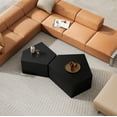 thumbnail image 3 of Irregular Pentagon Nesting Coffee Table Set, Geometric Coffee Table Set, Side Table Set, Cocktail Table Set, Center table set for Living Room, Bedroom, Black(Set of 2 Pieces), 3 of 9
