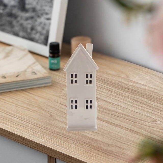 Mini estatuilla navideña iluminada de cerámica, adorno navideño de escritorio para decoración de fiestas navideñas, decoración navideña multifuncional 75 x 75 x 20 cm