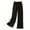 Black, variant on Women's Cotton Linen Wide Leg Pants - High Waist Elastic Waist, Loose Slim Fit, Spring/Autumn Casual Straight Trousers