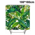 thumbnail image 1 of Cortina de ducha tropical, juego de cortinas de baño de tela de hoja de palma de plátano verde con ganchos decoración de baño lavable a máquina Adepaton 2034905-5, 1 of 8