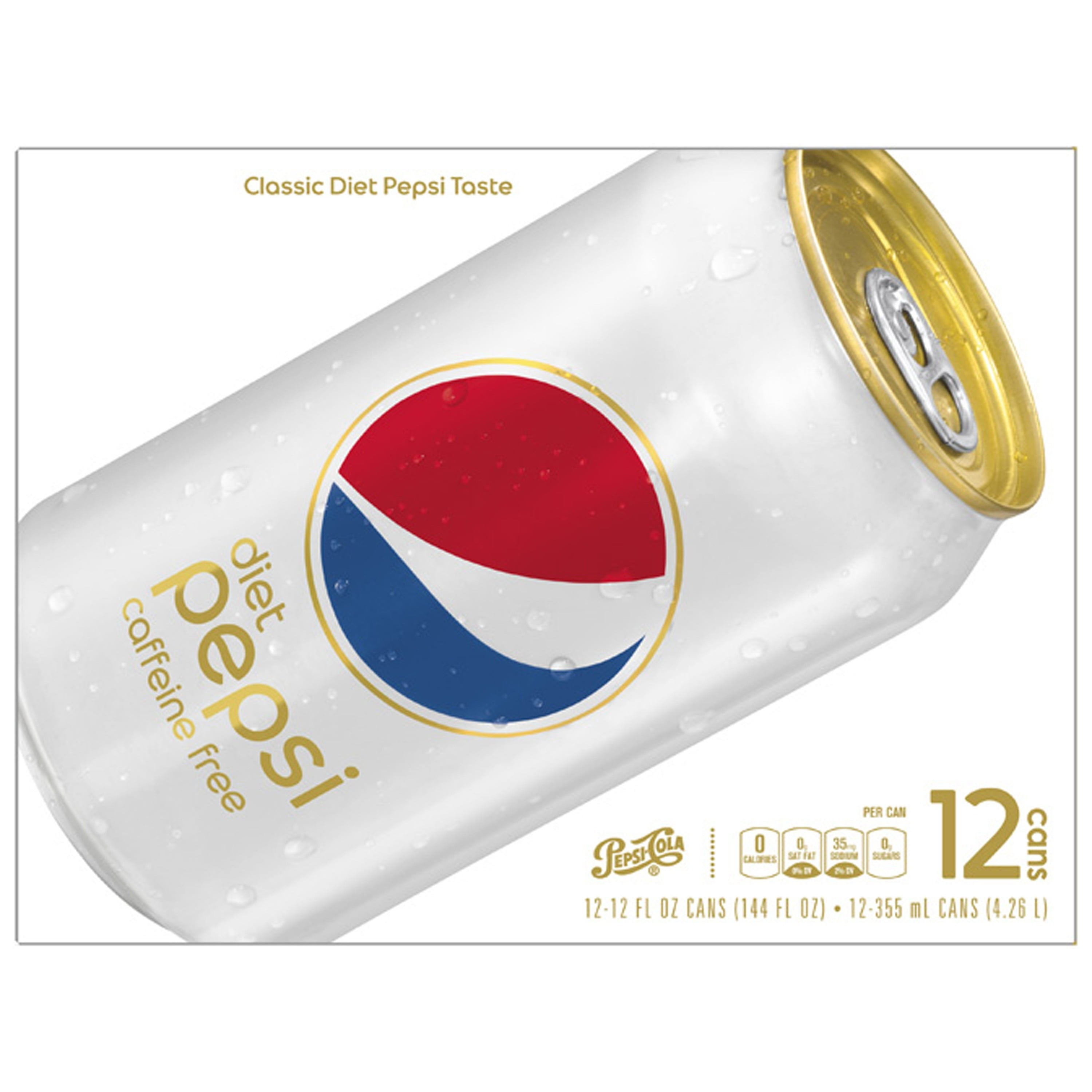 Pepsi Caffeine-Free Diet Cola Soda, 12 Fl. Oz., 12 Count - Walmart.com ...