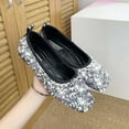thumbnail image 3 of Kukoosong Womens Comfort Flats Womens Fashion Pointed Toe Shoes Sequin Decoration Casual Comfortable Flat Casual Shoes for Women Silver 40, 3 of 3