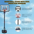 thumbnail image 3 of Portable Basketball Hoop for Youth Adults & Kids, Adjustable Height 6.89 ft to 10.01 ft,34 inch Backboard with Rebound System, Basketball Goal with Water/Sand Base, Wheels, 3 of 9