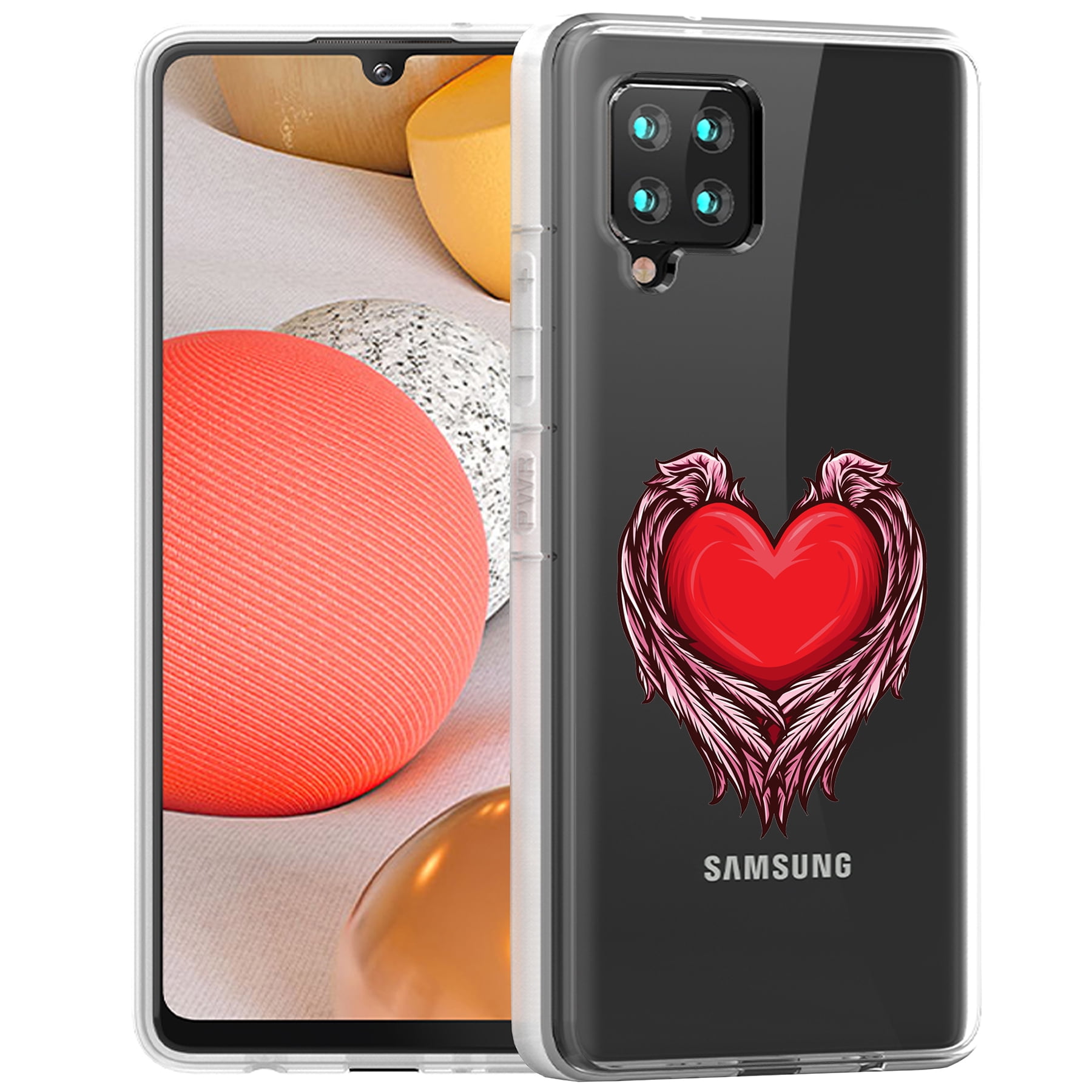 TalkingCase Slim Case for Samsung Galaxy A42 5G, Slim Thin Gel Tpu Cover, Heart Wings 2 Print, Light Weight,Flexible,Soft,Anti-Scratch, Printed in USA
