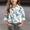 thumbnail image 2 of AUNVITO Boys & Girls Printed Shirt Button Down Collar Long Sleeve Casual Jacket Spring Summer Vintage Style Outerwear, 2 of 5