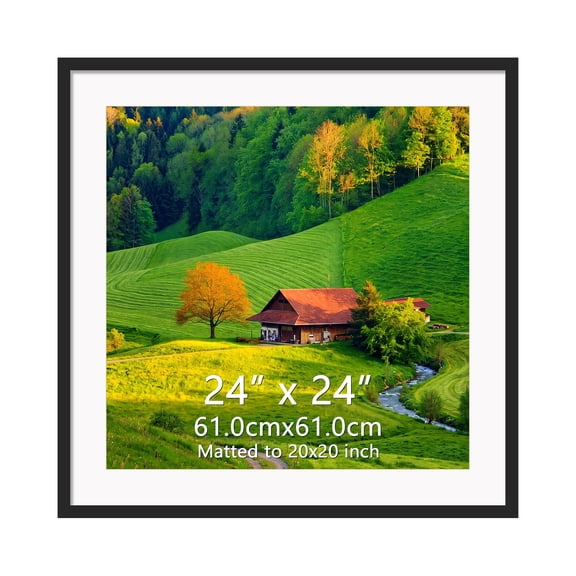 24x24 White Frame without Mat, 20x20 Metal Poster Frame with Mat for Wall Mounted