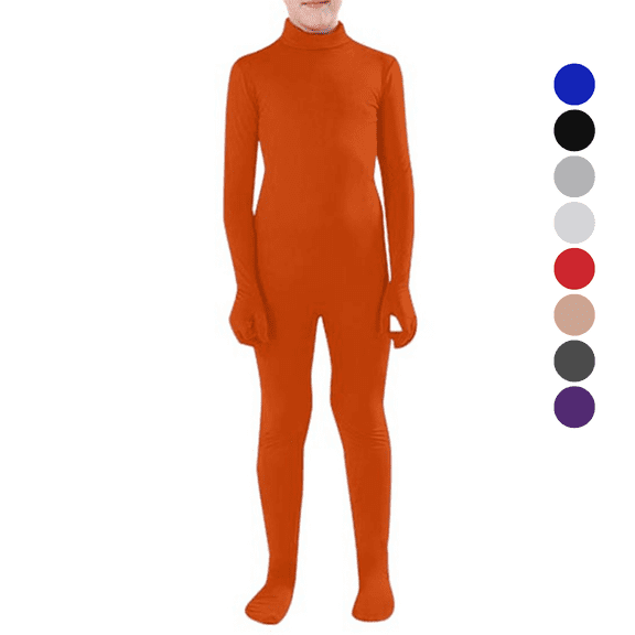 Liyamei Kids Solid Jumpsuit Long Sleeve Full Body Bodysuit Halloween Play Outfit 5-15Y