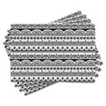 thumbnail image 1 of Ambesonne Tribal Place Mats Set of 4, Borders with Leaf, Standard Size, Black and White, 1 of 6