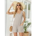 thumbnail image 5 of MINTREUS Summer Knit Jumpsuits for Women Sleeveless Pullover Button-down Top Shorts with Pockets Casual Jumpers, 5 of 7