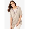 thumbnail image 4 of Woman Within Plus Size 7-Day Embroidered Layered-Look Tunic, 4 of 6