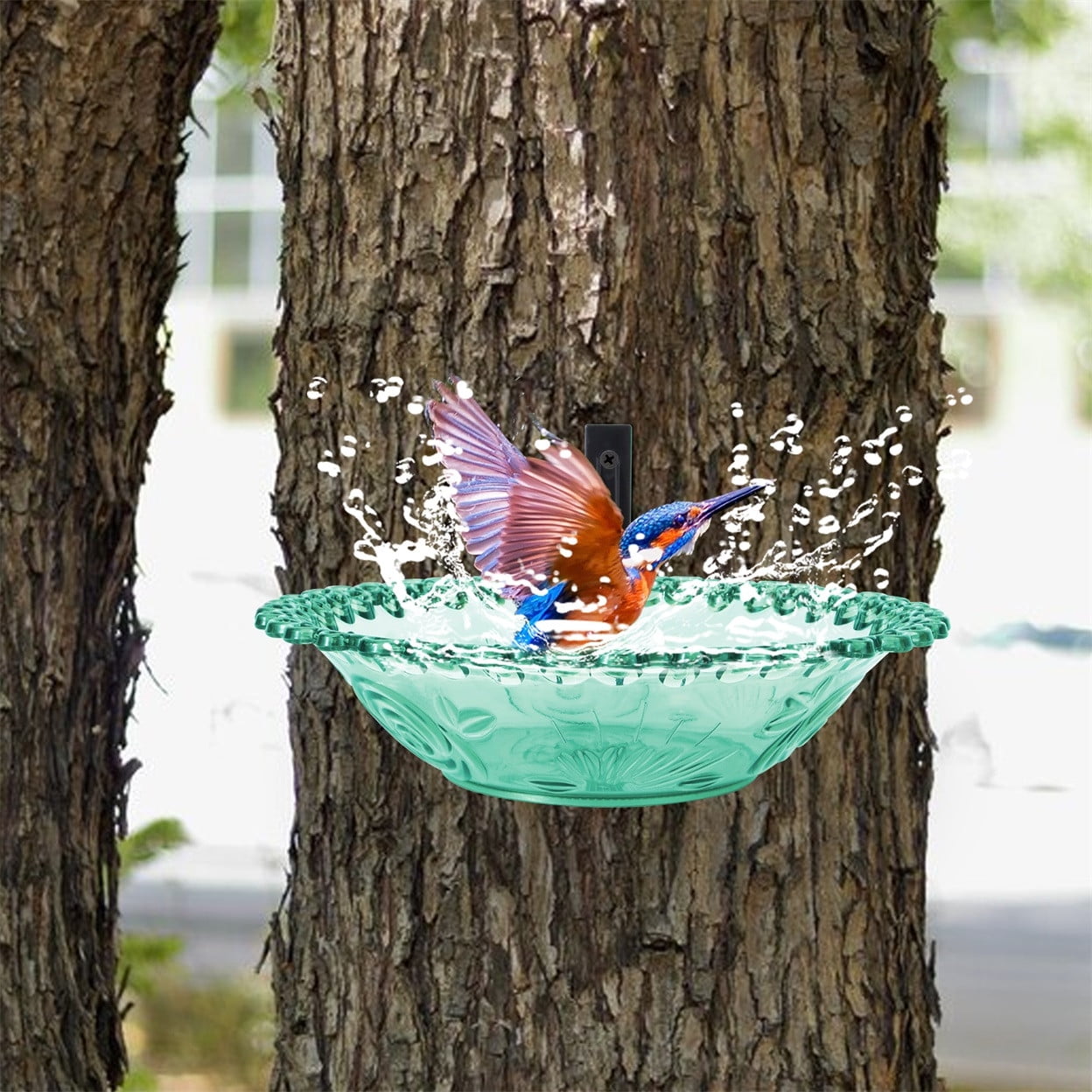 JilgTeok 5 Packs Bird Feeder Hanging Bird Bath Tray Water Bowl Outdoor Plastic Hummingbird Feeder Shower Bird Basin for Outdoors Garden Patio Decoration