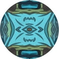 thumbnail image 1 of Ahgly Company Tapis Rond Lavable en Machine Intérieur Transitionnel Turquoise Bleu Vif, 5 Pieds Rond, 1 of 7