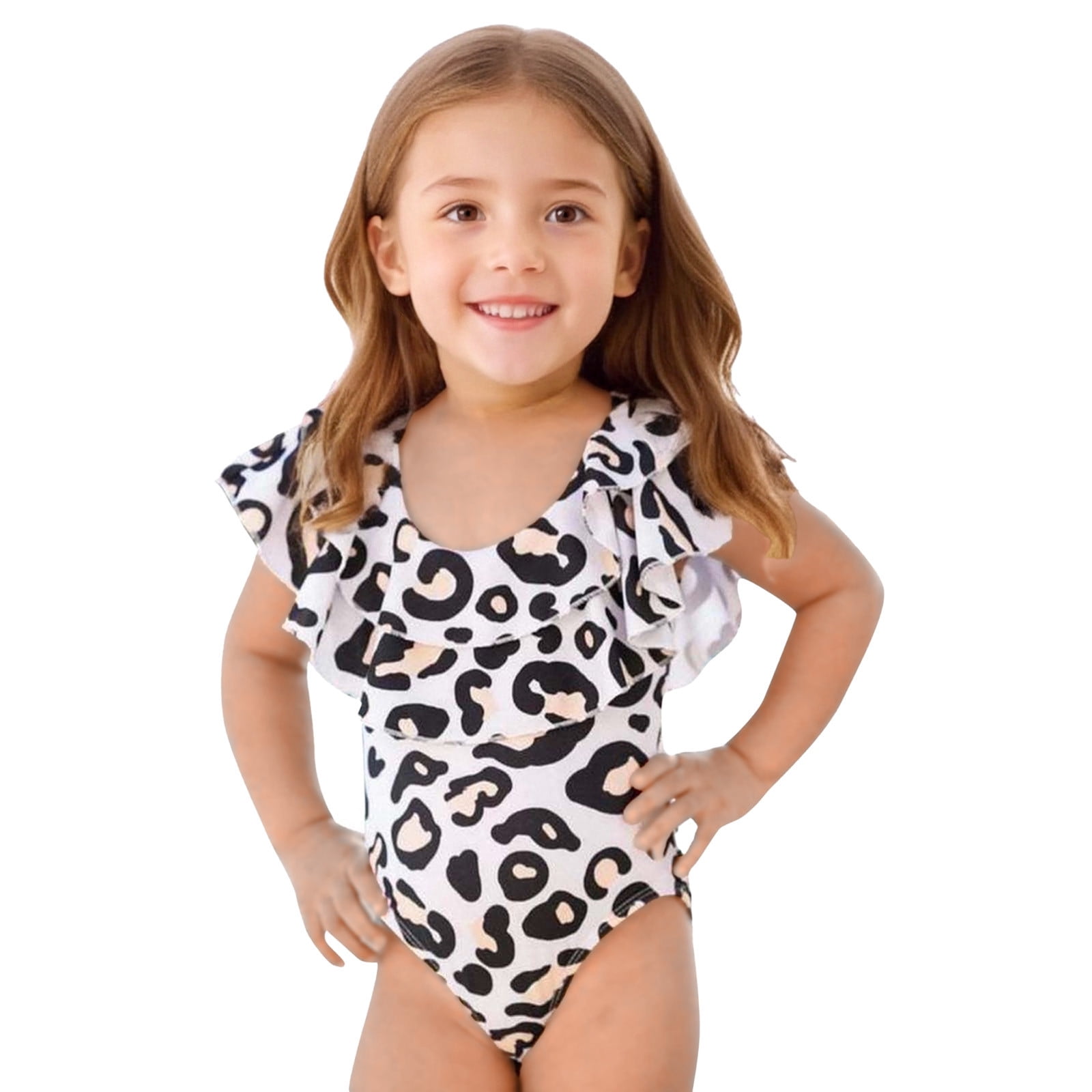 Luvoko Infant Baby Girl Ruffle Sleeveless Swimwear,1 Piece Bathing