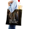 thumbnail image 4 of Bille Bolso de tela con estampado de lienzo para mujer, bolsa de compras reutilizable y estética, con cremallera interior, regalo para mujer,40*40cm., 4 of 6