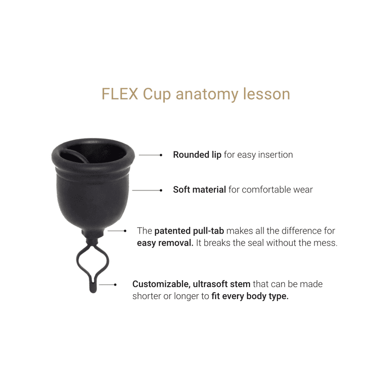 FLEX Menstrual Cup (Full Fit) - Reusable Period Cup - Easy Removal Ring -  For Women with Heavy or Sensitive Flow 