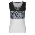 thumbnail image 4 of Elainilye Fashion Summer Shirts for Women Casual Patchwork Leopard Sleeveless V-Neck Loose T-Shirt Blouse Tops,Gray, 4 of 6