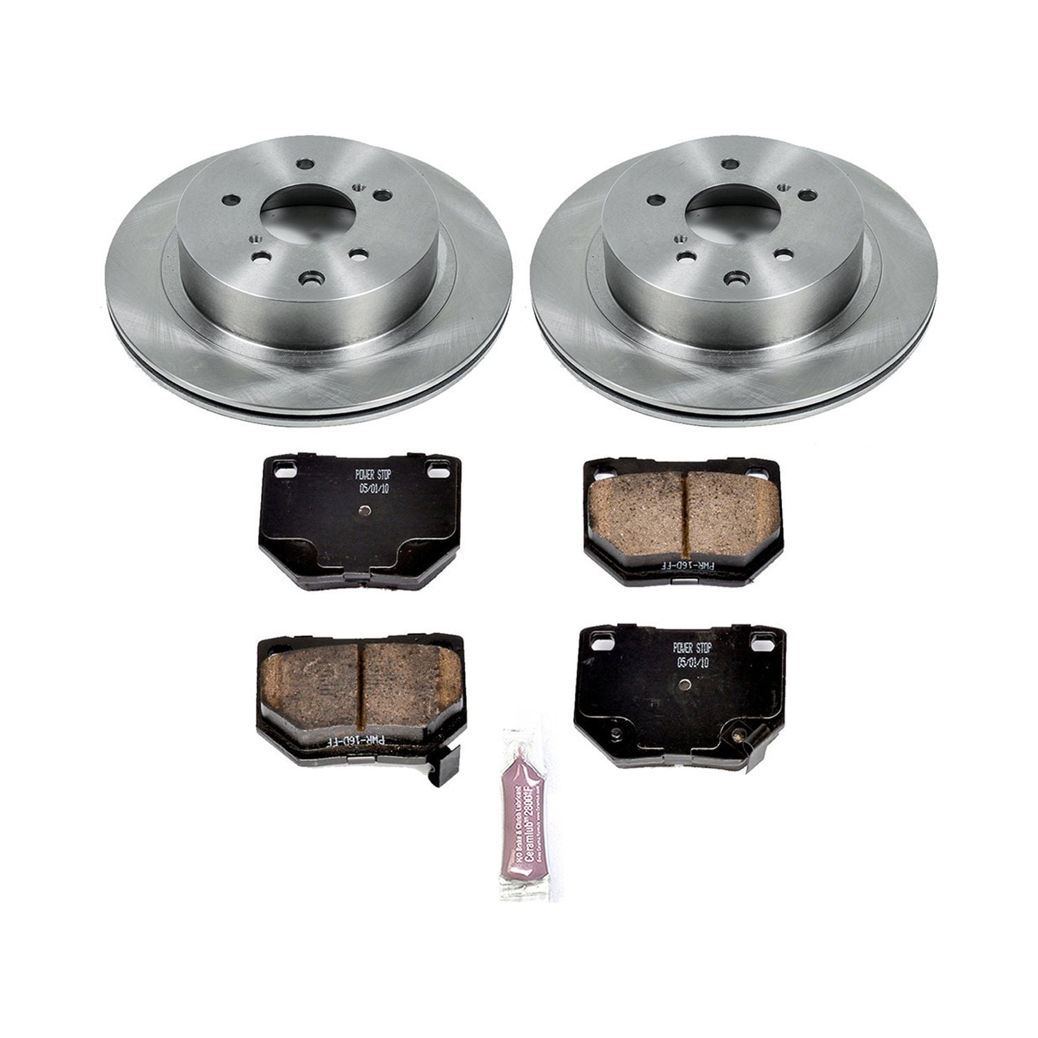 Power Stop Rear Stock Replacement Brake Pad and Rotor Kit KOE666