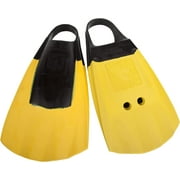 Body Glove Swim Fins | Comfortable Silicon Flippers for Men and Women| Swimfins for Thrust and Performance | Short Lightweight and Floats (Large, Black/Yellow )