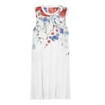 thumbnail image 3 of Independence Day Poppies with Eucalyptus Leaves White Spring Summer Dresses for Women Fashion T-shirt Dress Casual Sleeveless Loose Sundress with Pockets, 3 of 5