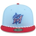 thumbnail image 2 of Men's New Era Light Blue/Red Miami Marlins 2025 Fourth of July 59FIFTY Fitted Hat, 2 of 5