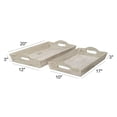 thumbnail image 5 of Decmode - Set of 2 Rectangular Wooden Jute Trays, 5 of 6