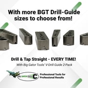 Big Gator Tools V-Drill Drill Guide ⅛ - ⅜ Inches Plus ⅜ -½ Inches, 2-Pack