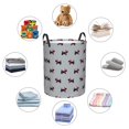 thumbnail image 4 of Balery Polka Dot Christmas Dog Cesta de ropa redonda con asas, impermeable, independiente, para ropa, juguetes, dormitorio y familia-Small, 4 of 6