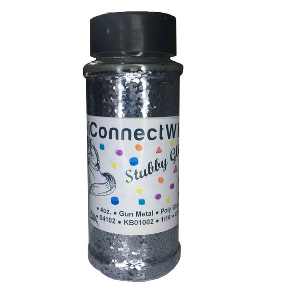 iConnectWith Glitter - Gun Metal Gray, Stubby Poly Glitter