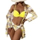 thumbnail image 1 of MKLEKYY Trajes De Baño Hombre Natacion Women High Waist Bikinis 2023 Sexy 3 Piece Bikini Set Cover Up Swimsuit For Women Long Sleeve Push Up Swimwear Beach Wear Bathing Suit, 1 of 5