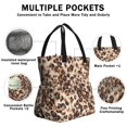 thumbnail image 3 of Beige and Brown Leopard Pattern Drawstring Lunch Bag Women - Drawstring Lunch Bag Insulated for Work Office - Stain-Resistant Large Lunchbags for Women with Multi-Pockets, 3 of 6
