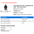 thumbnail image 2 of Front Upper Ball Joint - Compatible with 2006 - 2015 IS250 2007 2008 2009 2010 2011 2012 2013 2014, 2 of 2