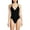 Black/Egret Floral Shadow, variant on Women's Reversible V-Neck Ultra High Leg Strappy One Piece Swimsuit