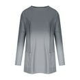 thumbnail image 4 of Okbop Animal Print Tops for Women,Spring And Autumn Round Neck Gradient Color Long-Sleeved Casual Pocket T-Shirt Top Work Blouse Women's Fashion Hoodies & Sweatshirts, 4 of 5