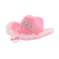 thumbnail image 3 of Western Hat Fedoras, Light pink Hat Decoraciones Sombrero de vaquero para Holiday Costume Dress up Role Play Yuyangstore Sombrero de vaquero, 3 of 8